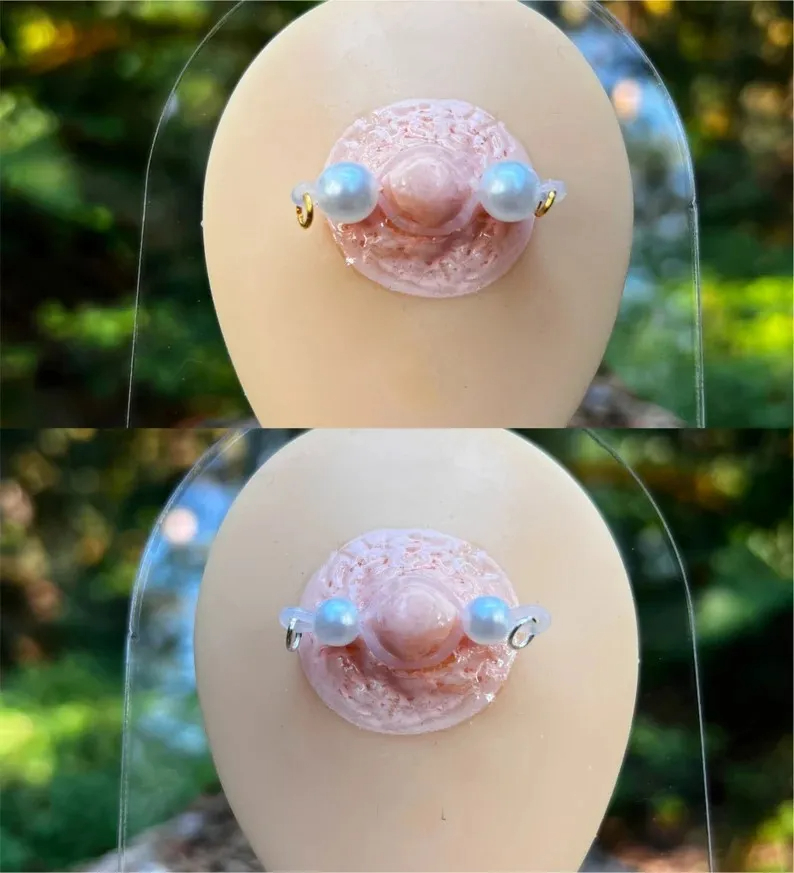 Pearl Adjustable Non-Piercing Nipple Rings - image 5