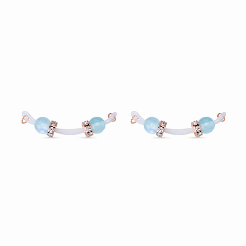Green Mermaid Beaded Non-Piercing Nipple Rings - Blue - image 3
