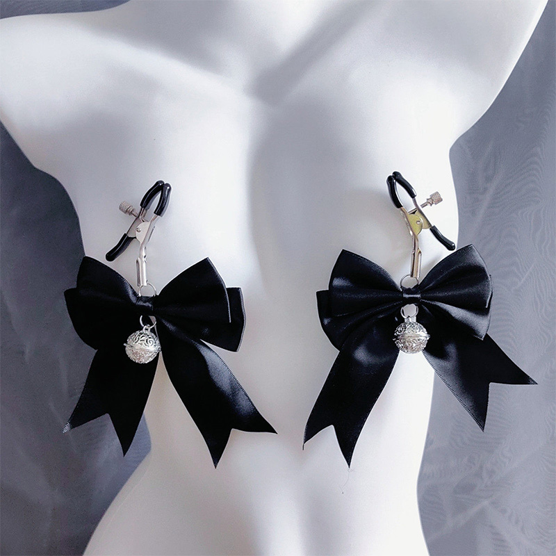 Bow Bell Choker Chain Nipple Clamps Adjustable Lingerie Accessories - Nipple Clamps - image 3
