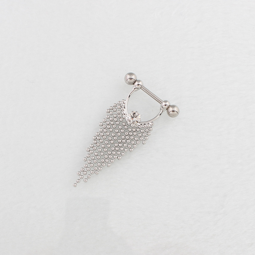 14G Crystal Tassel Barbell Nipple Rings - image 3