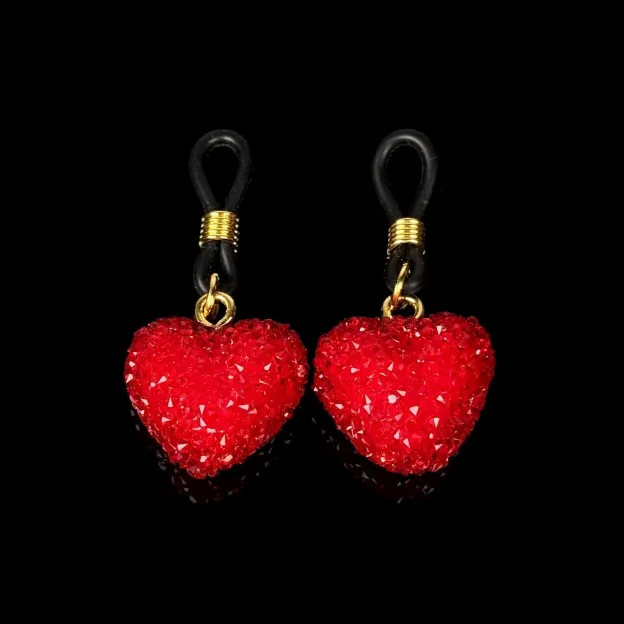 Red Heart Drop Adjustable Non-Piercing Nipple Rings - image 3