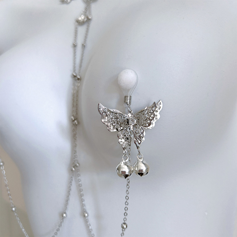 Butterfly Bell Choker Nipple Rings Adjustable Lingerie - image 4