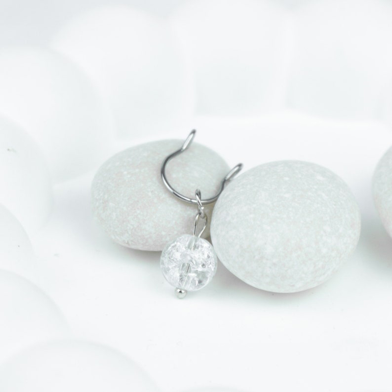 Nipple Jewelry Crystal Quartz Nipple Clamps - Silver - One pair (2 pieces) - image 2