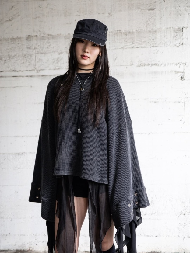 WIDE-CUFF WAFFLE LONG SLEEVE