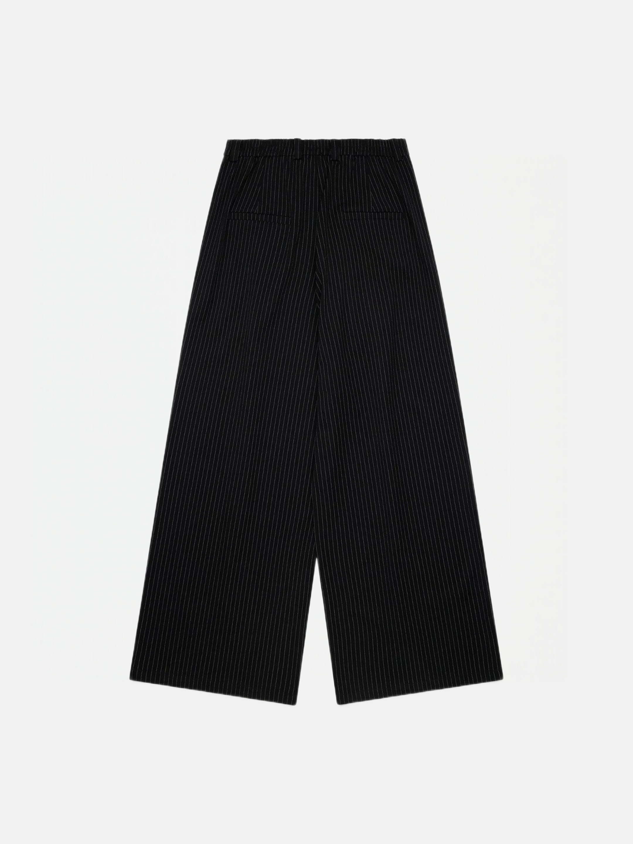 PLEATED WIDE LEG PINSTRIPE PANTS