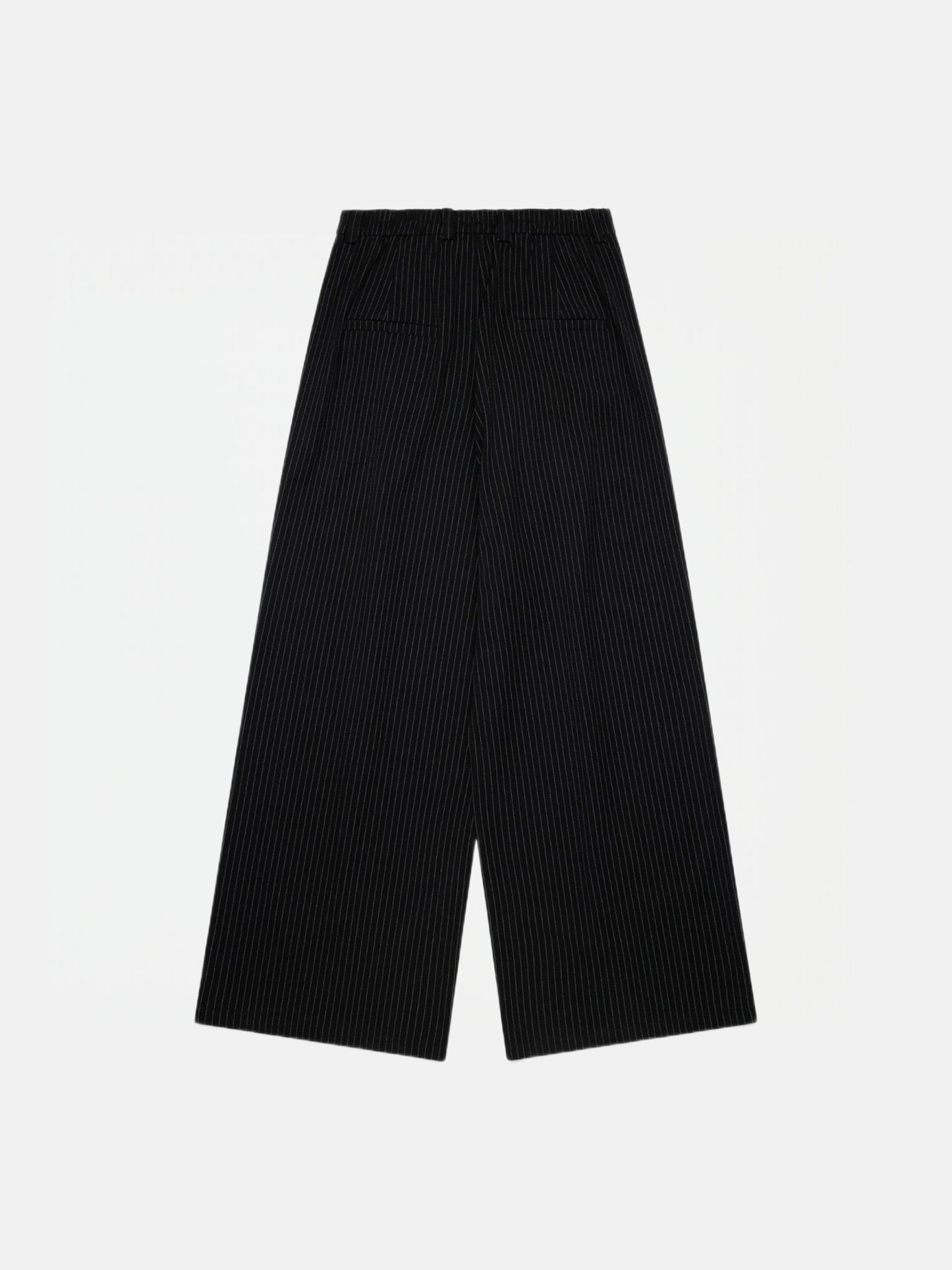 PLEATED WIDE LEG PINSTRIPE PANTS