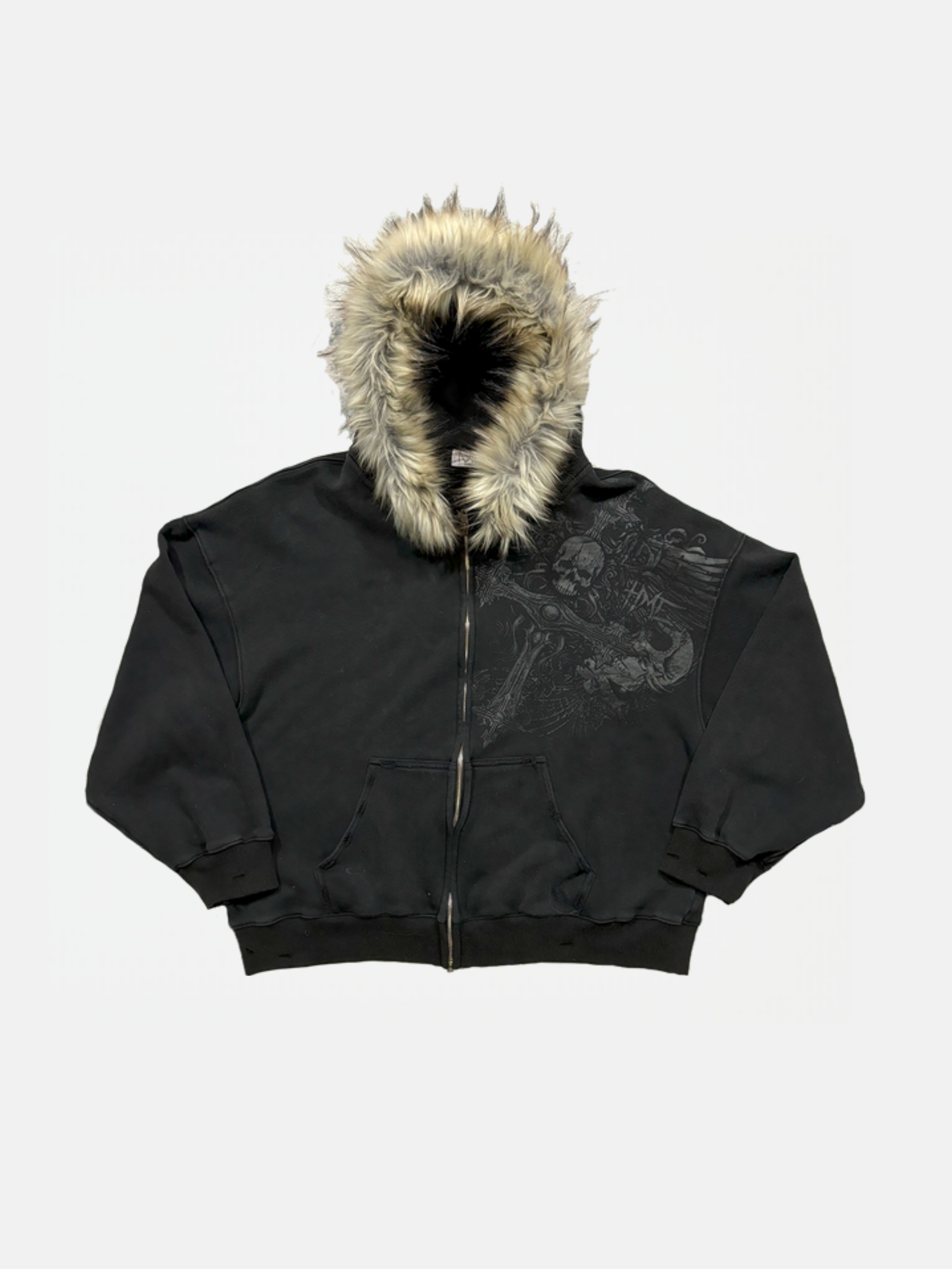 PROFOUND CROSS FUR ZIP-UP HOODIE