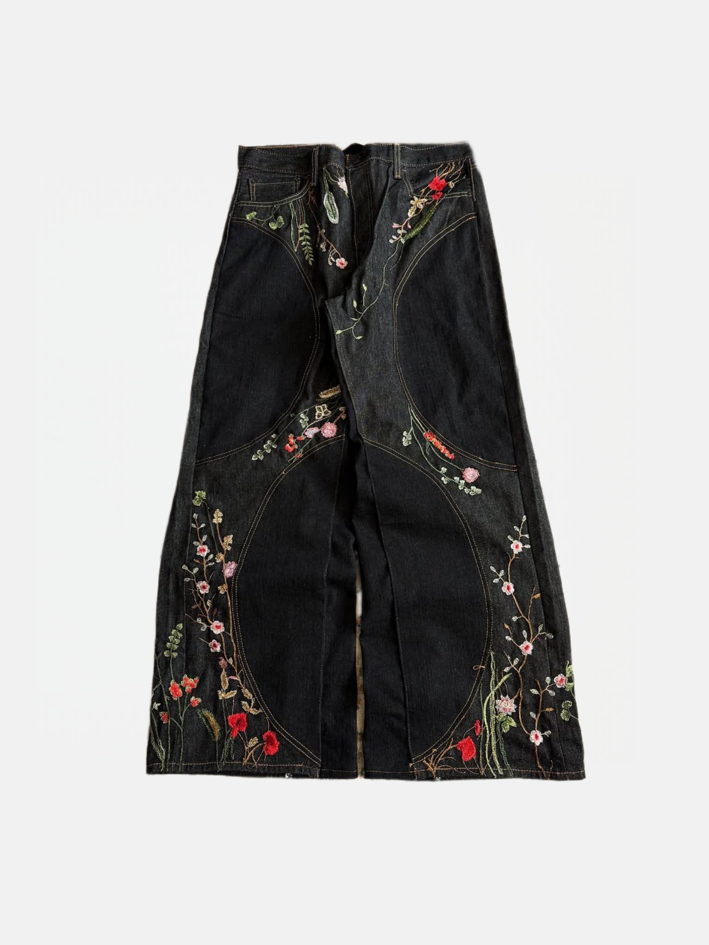 "FLORAL" BAGGY DENIM