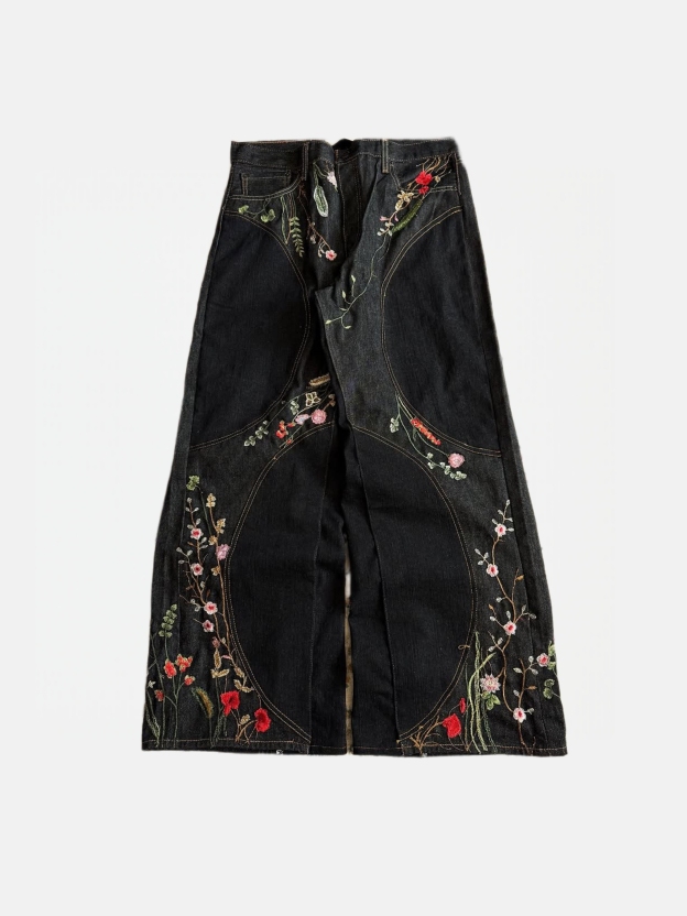 "FLORAL" BAGGY DENIM