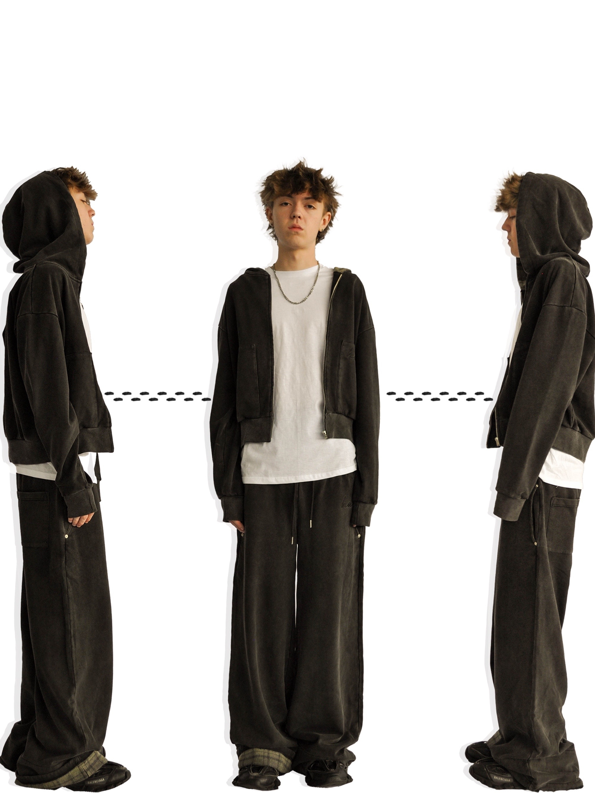 LAZY PLAID‑LINED SWEATS