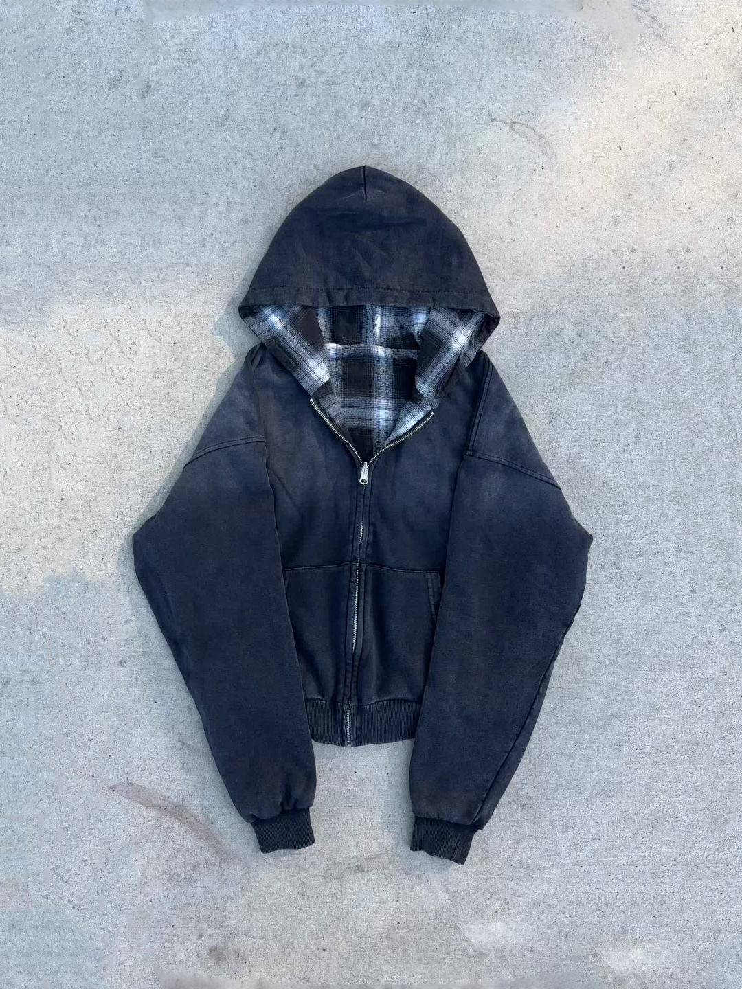REVERSIBLE PLAID ZIP HOODIE