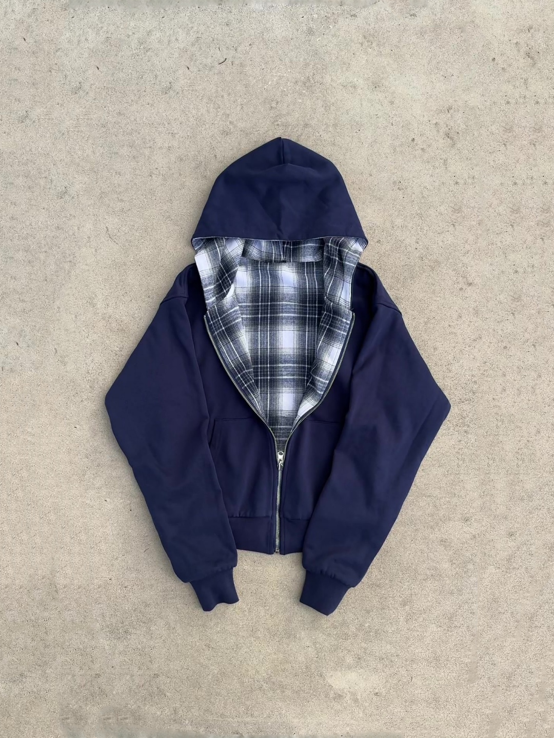 REVERSIBLE PLAID ZIP HOODIE