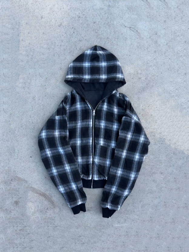 REVERSIBLE PLAID ZIP HOODIE