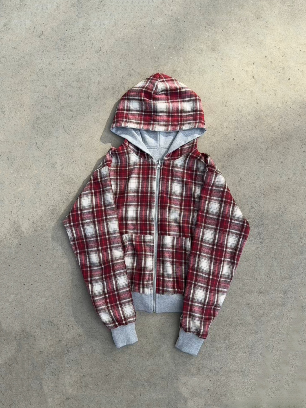 REVERSIBLE PLAID ZIP HOODIE