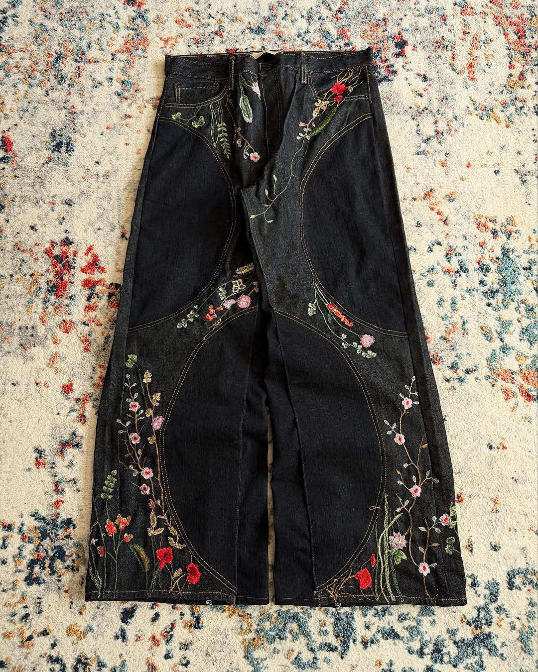 "FLORAL" BAGGY DENIM