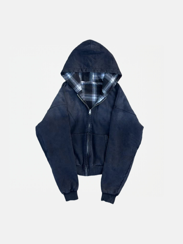 REVERSIBLE PLAID ZIP HOODIE