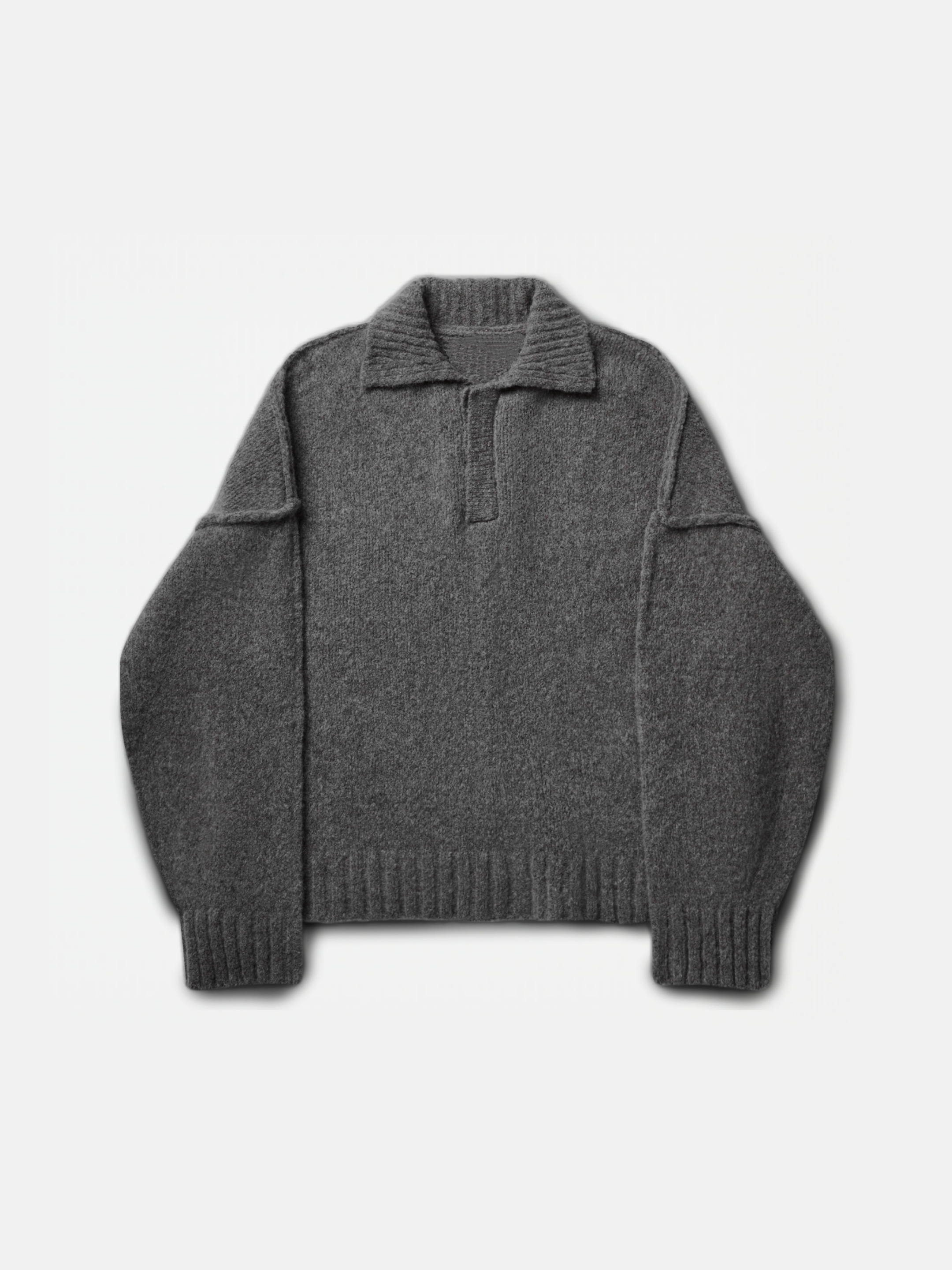 WOOL-KNIT POLO | STONE