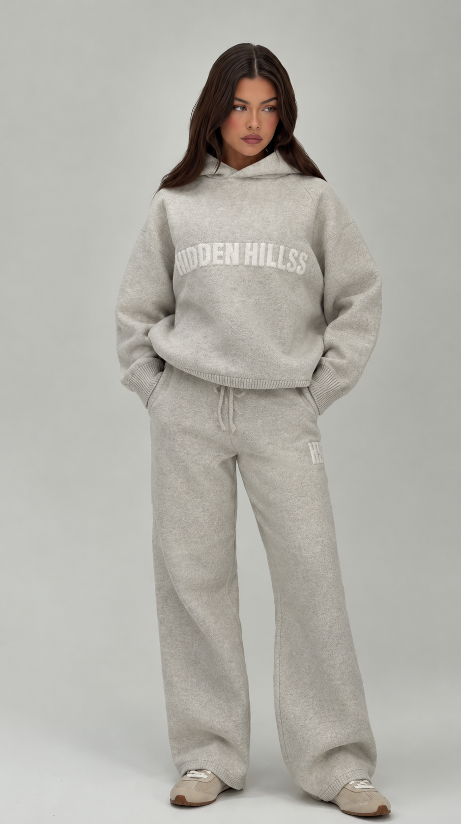 Oversized Knit Cotton Hoodie