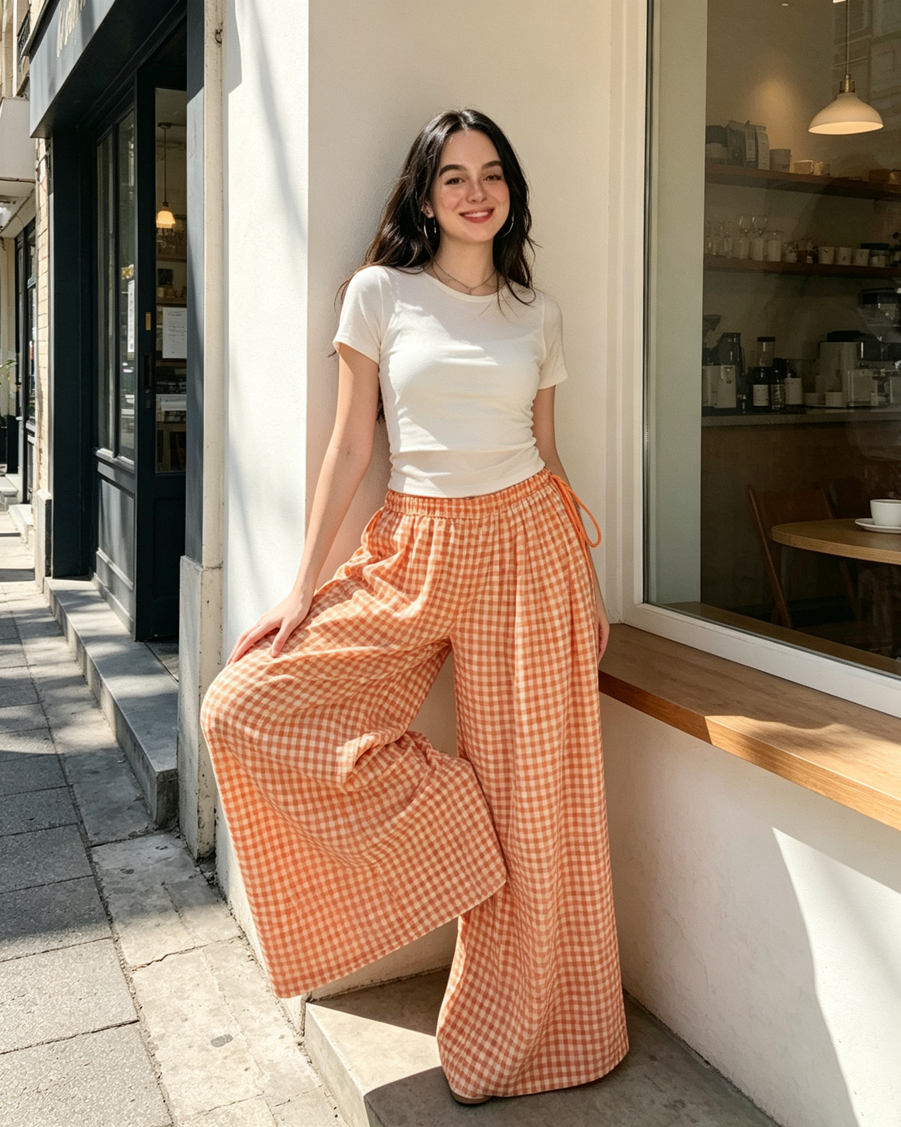 Adjustable Drawstring Wide Leg Palazzo Pants