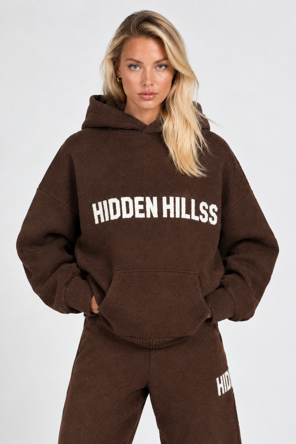 Oversized Knit Cotton Hoodie