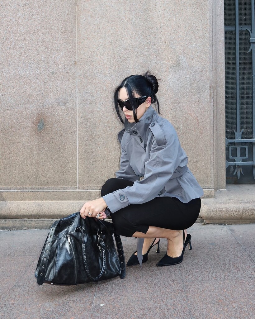 Cropped Trench Coat for Women, Stand Collar Double Breasted Belted Short Windbreaker Jacket