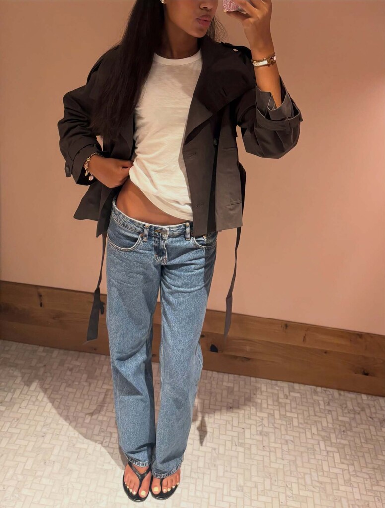Cropped Trench Coat for Women, Stand Collar Double Breasted Belted Short Windbreaker Jacket