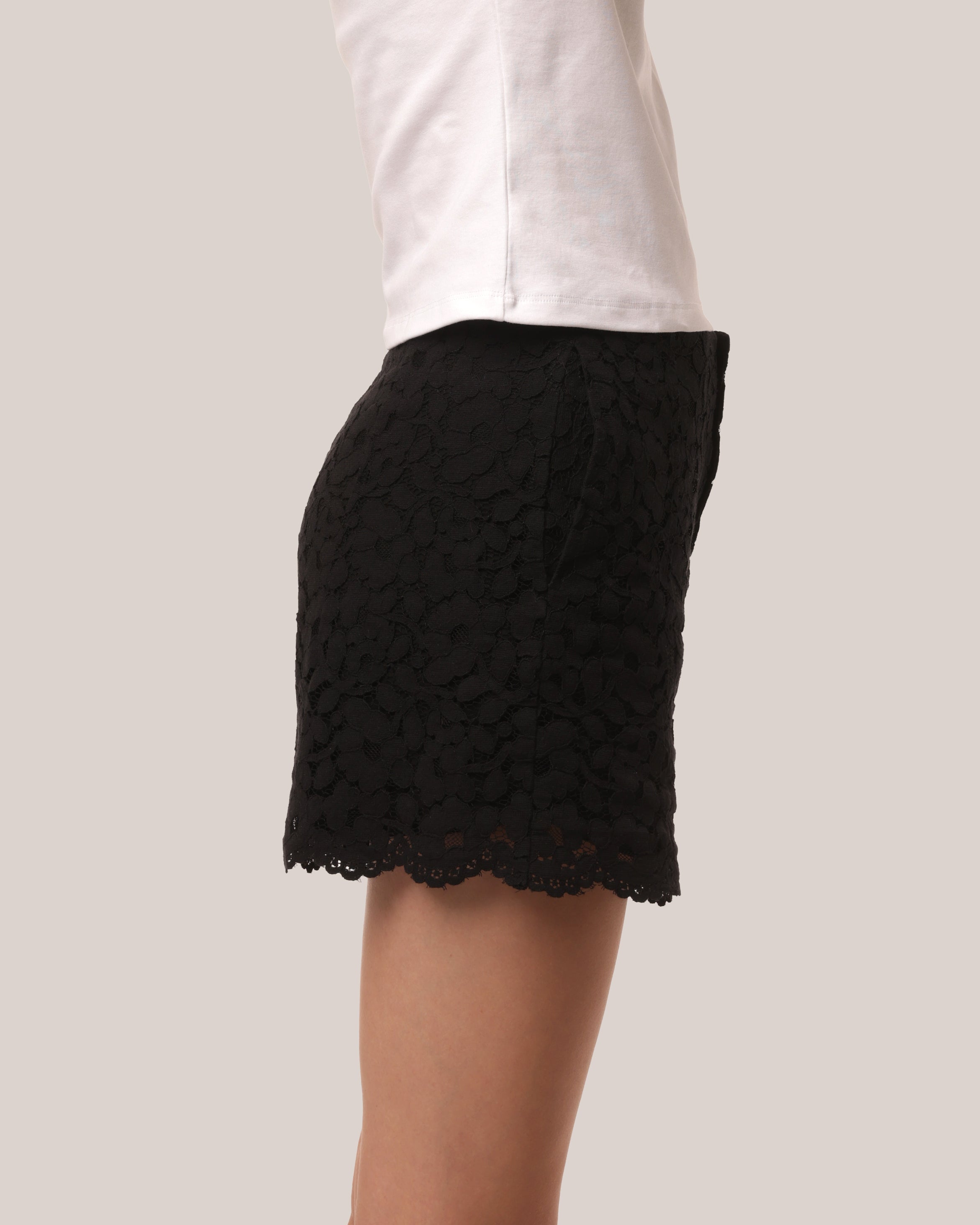 Elegant Cotton Lace Matching Set High Neck Bell Sleeve Outfit