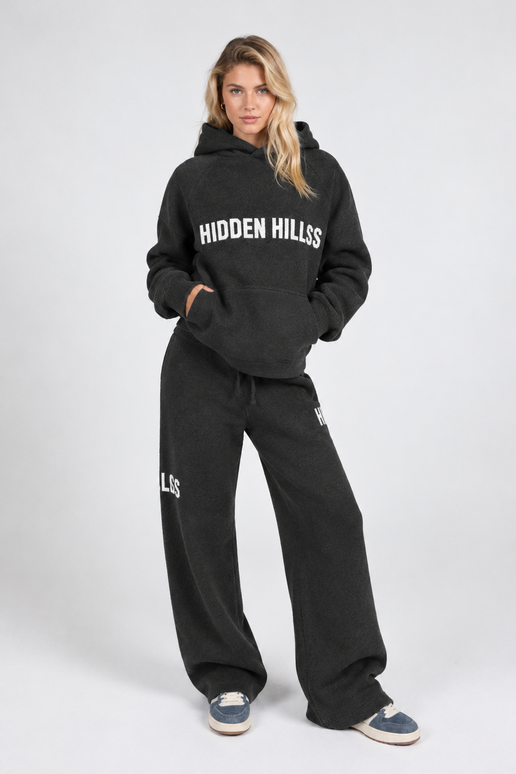 Oversized Knit Cotton Hoodie
