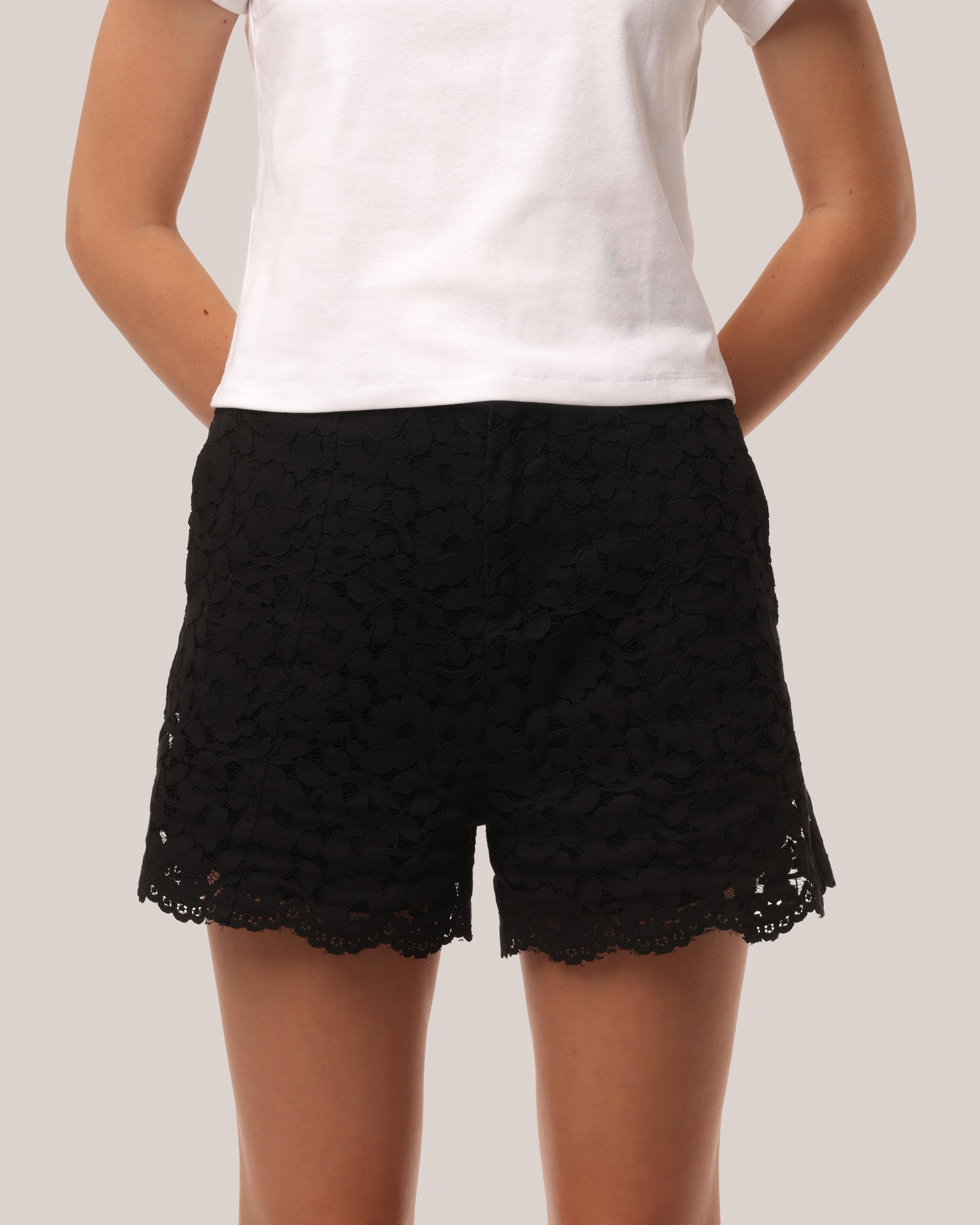 Elegant Cotton Lace Matching Set High Neck Bell Sleeve Outfit
