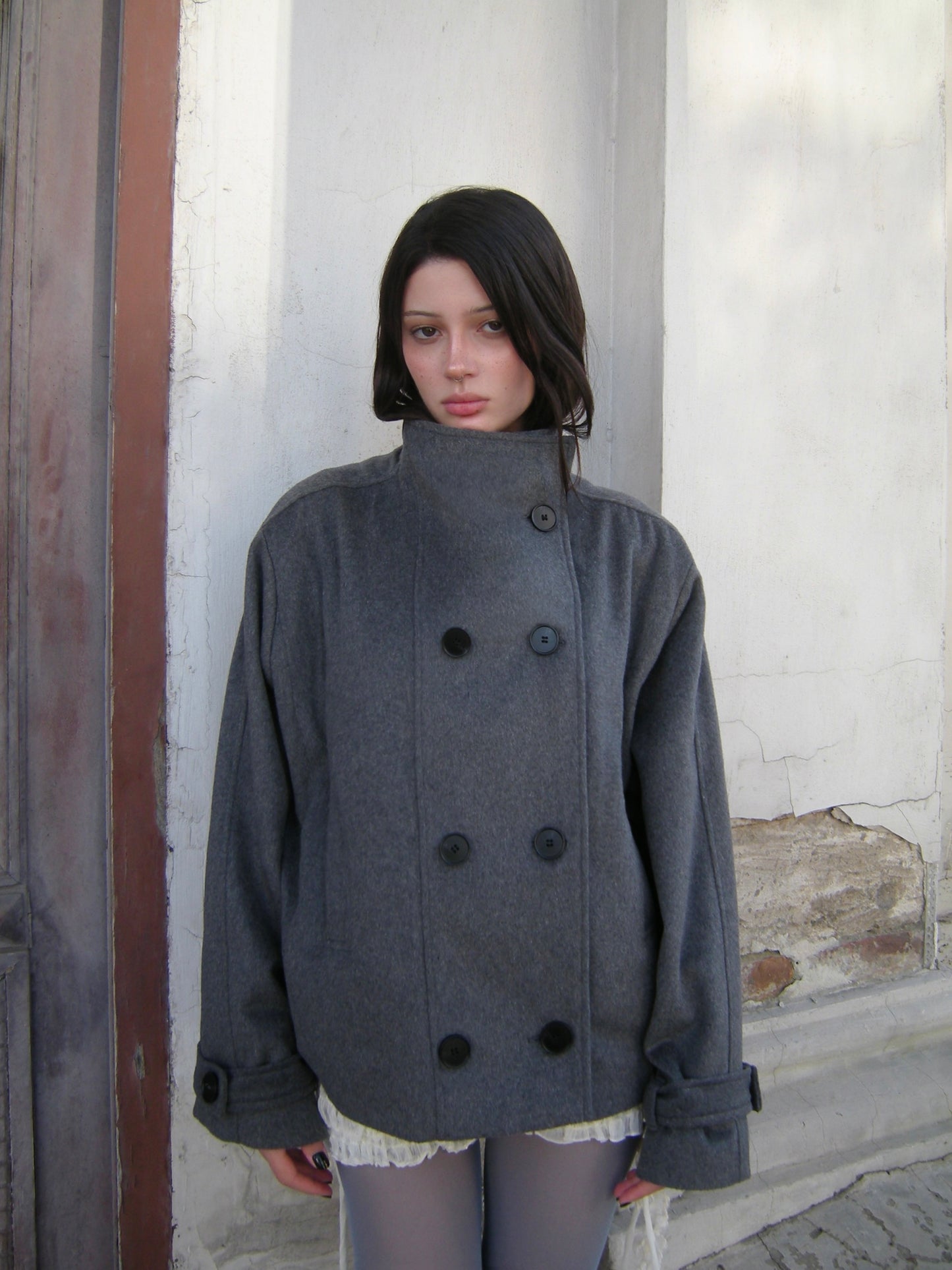 BLACK WOOL COAT