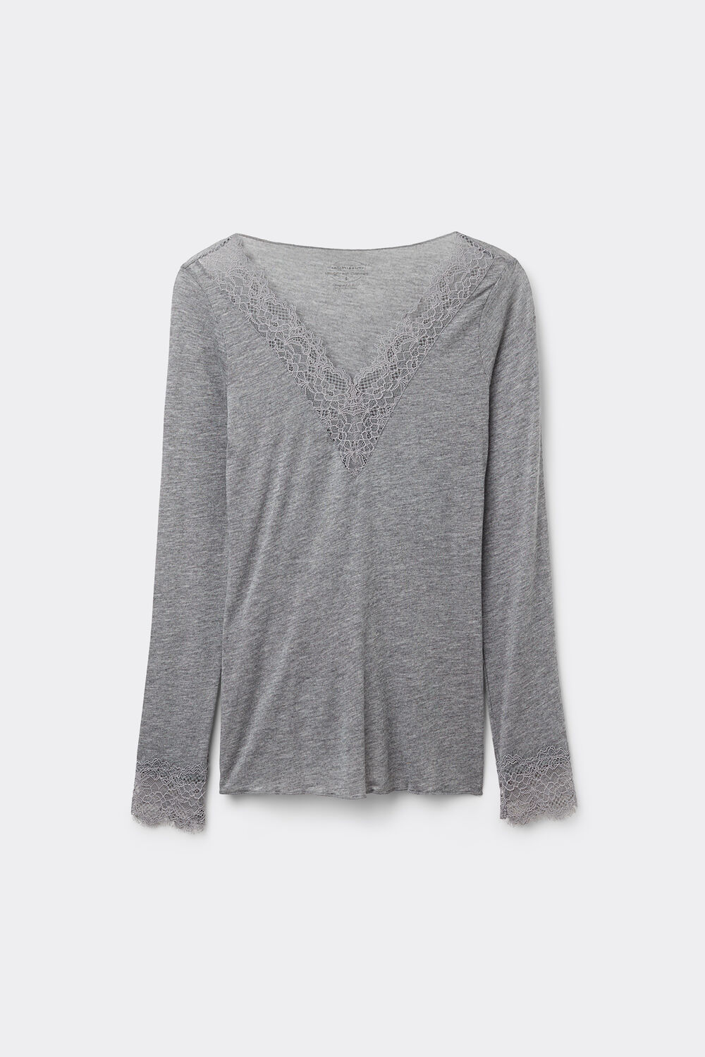 Ultralight V-Neck Sweater with Cashmere and Lace