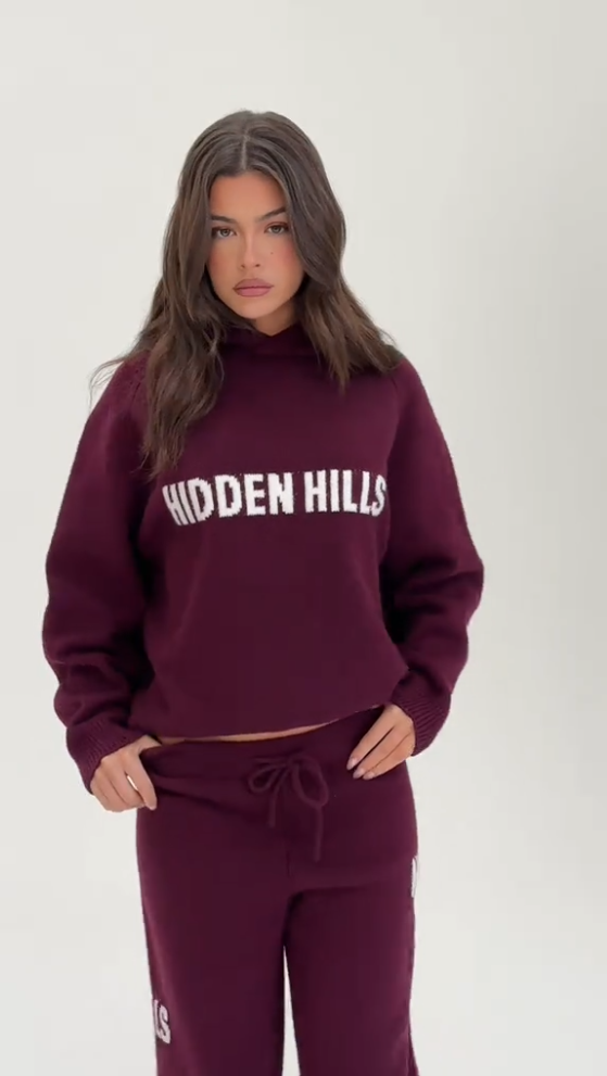 Oversized Knit Cotton Hoodie