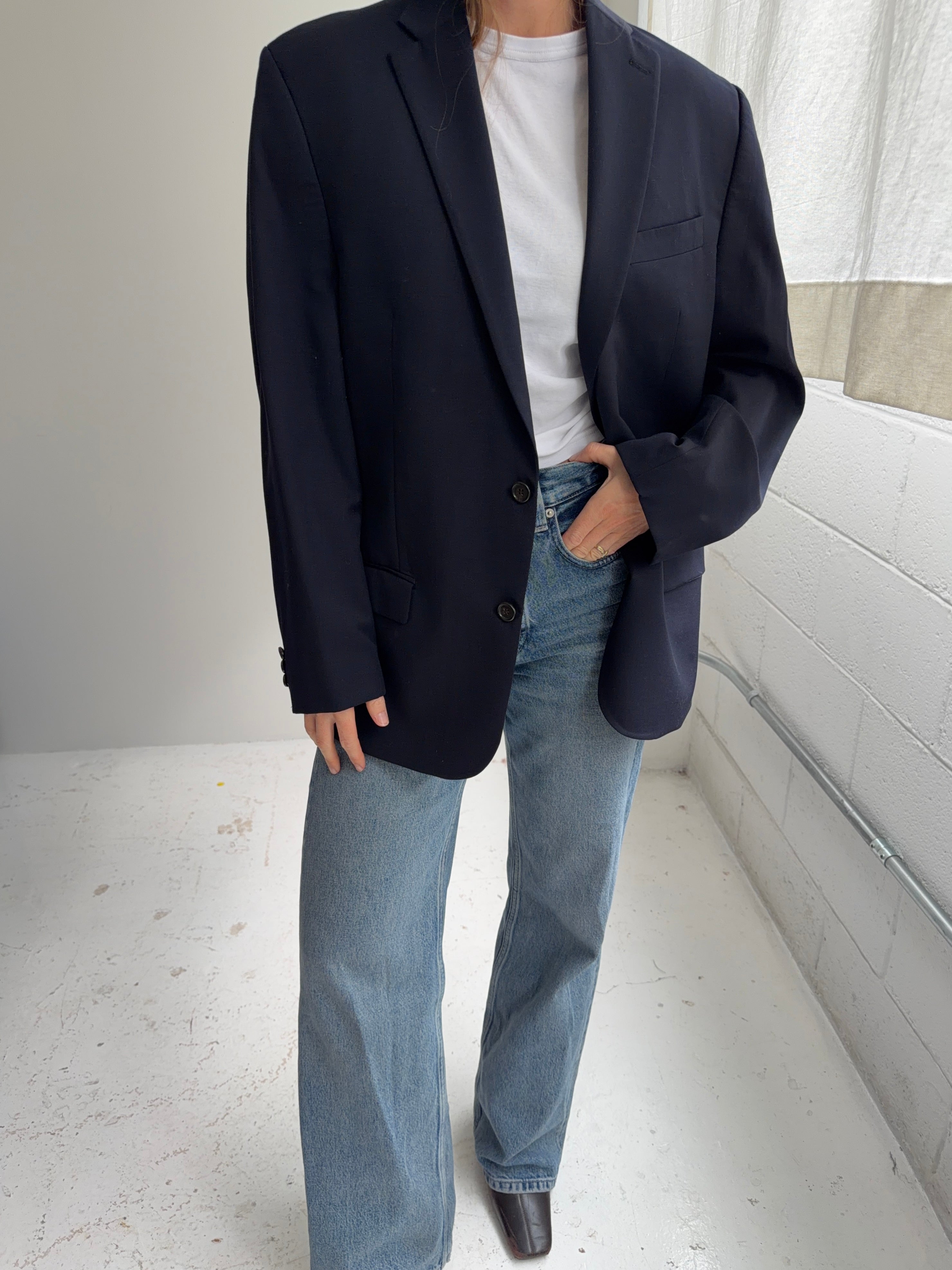  button back blazer