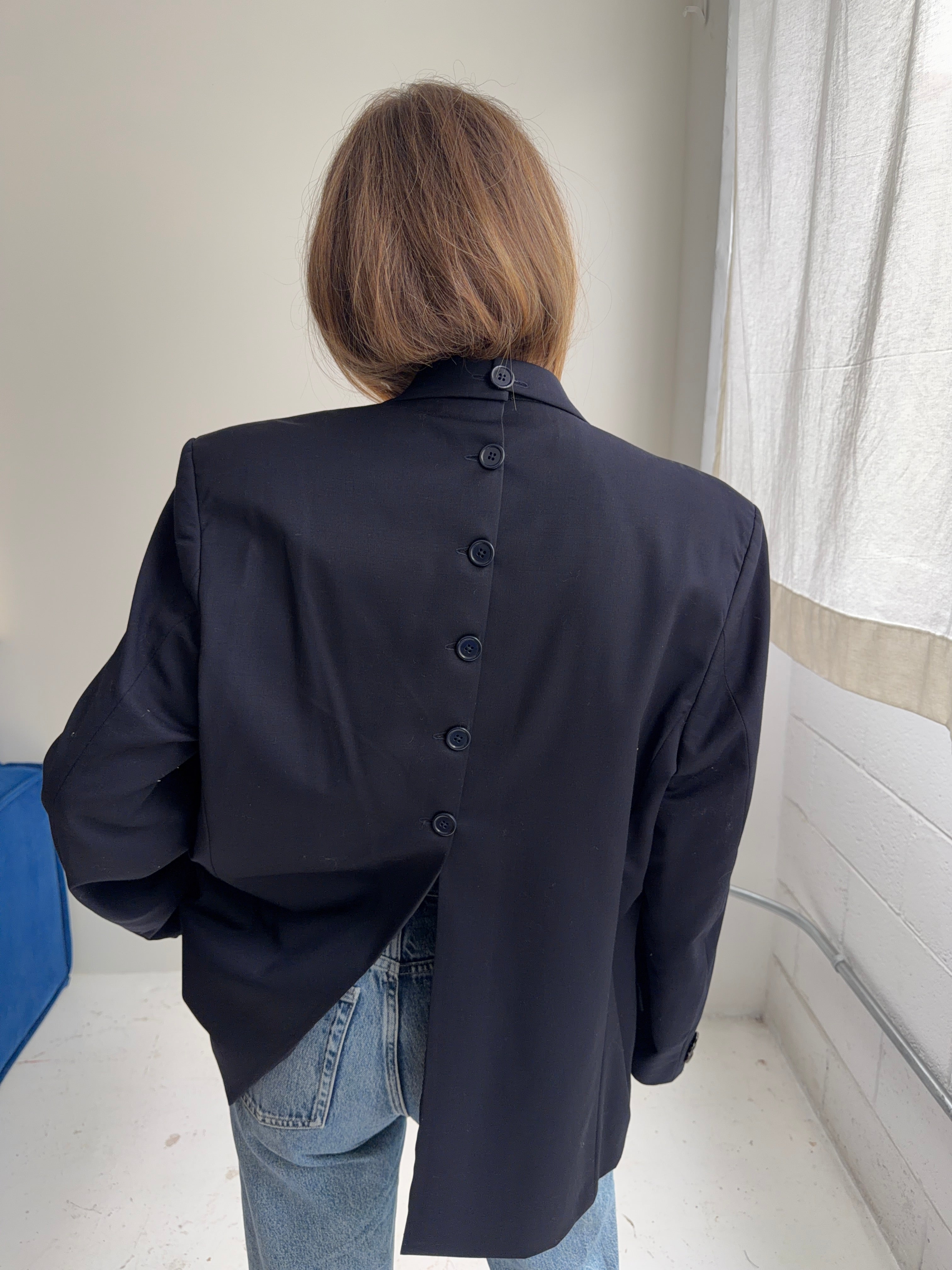  button back blazer