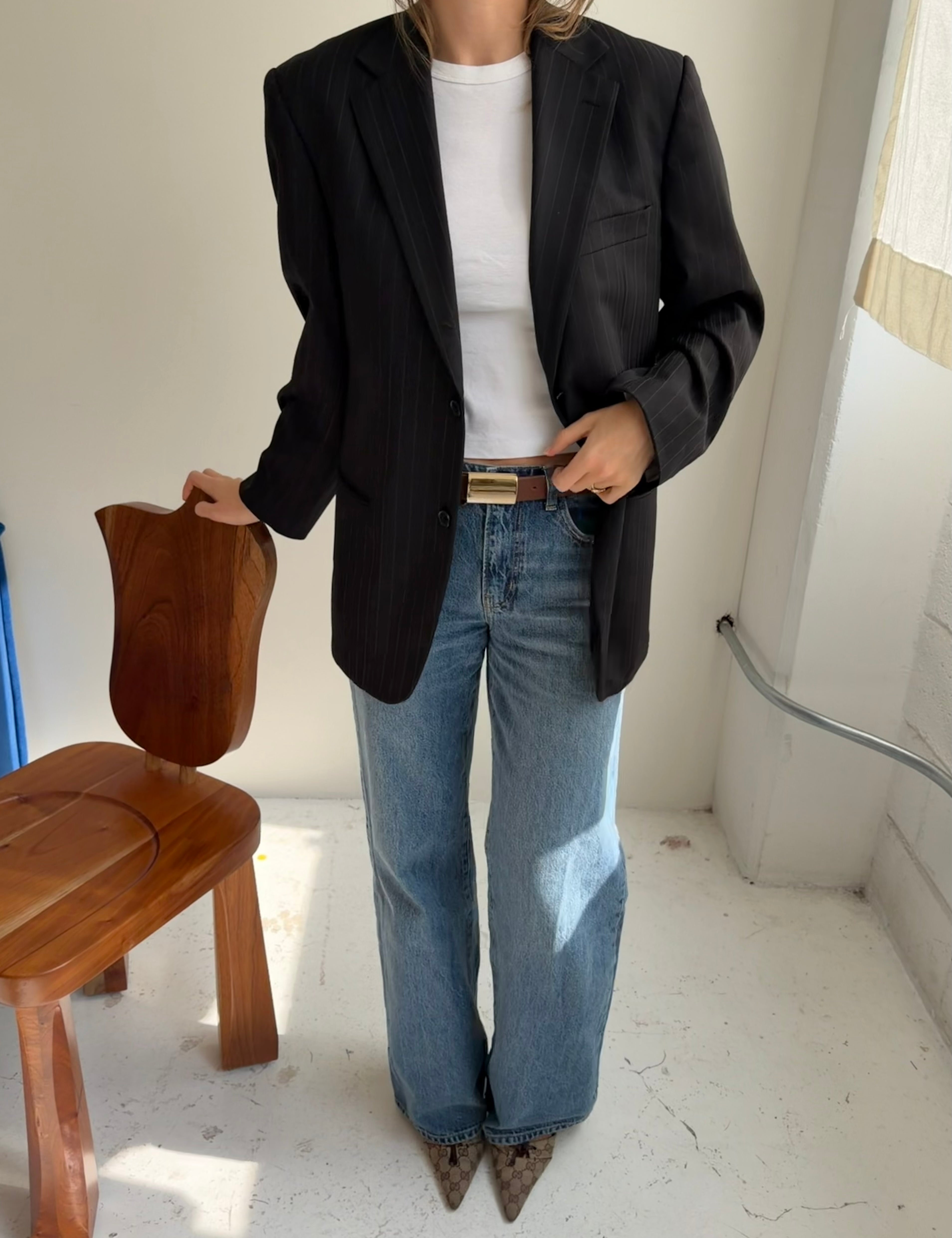  button back blazer