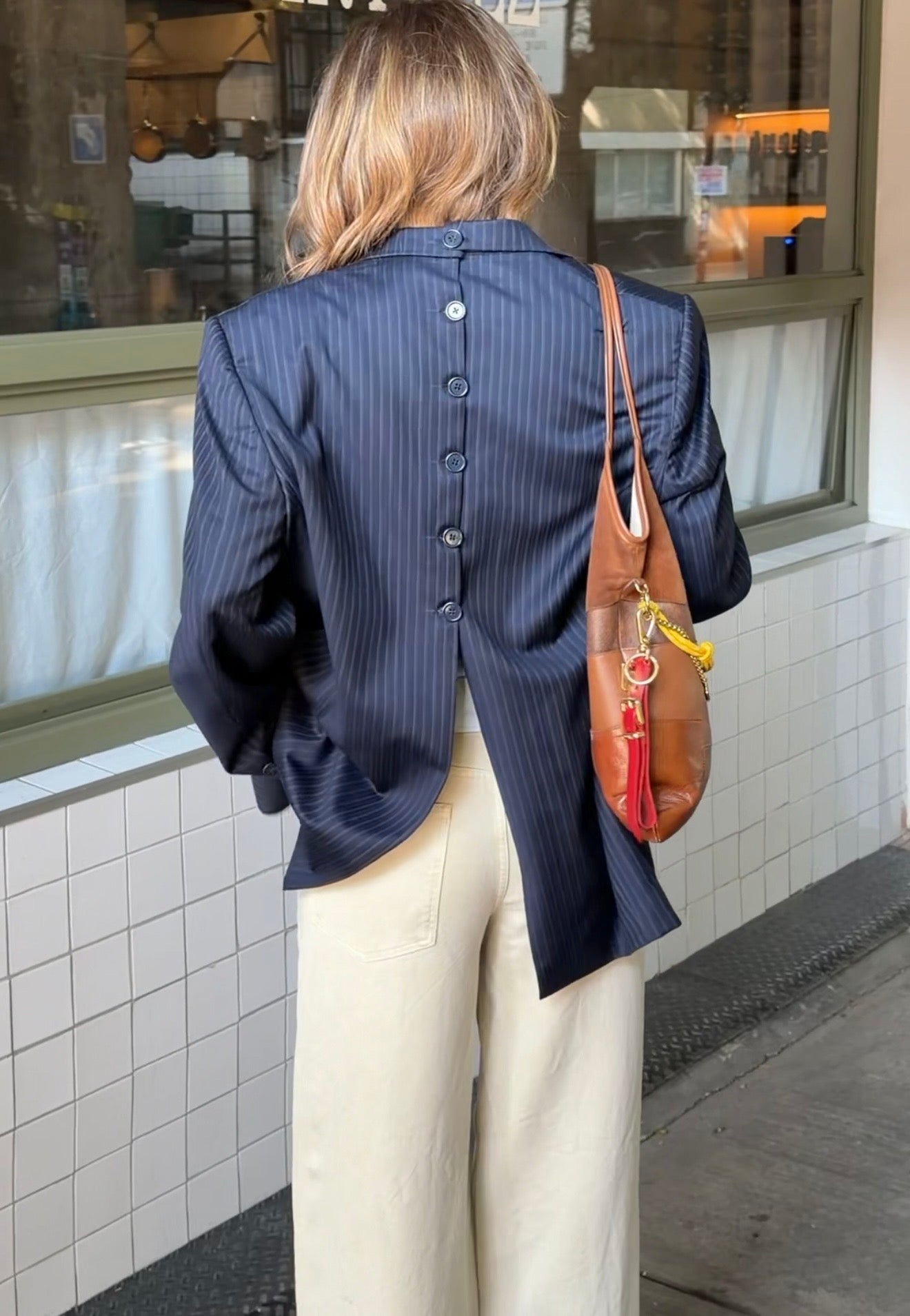  button back blazer