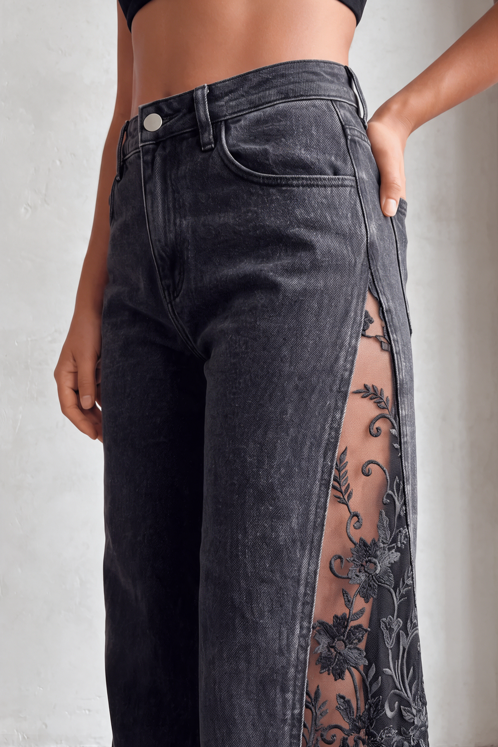 Floral Lace Jeans