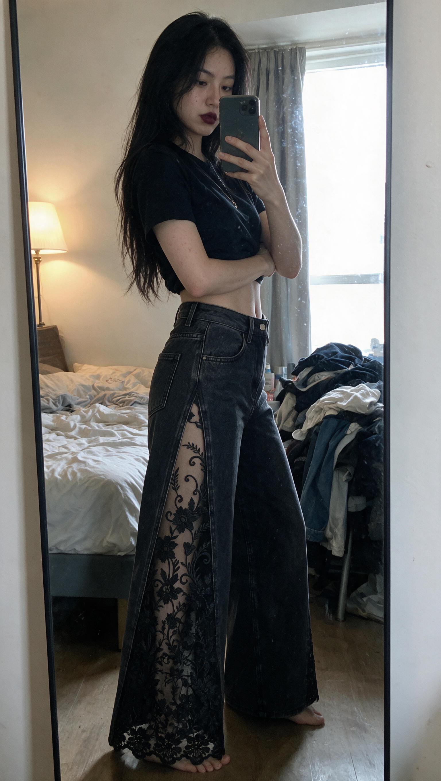 Floral Lace Jeans