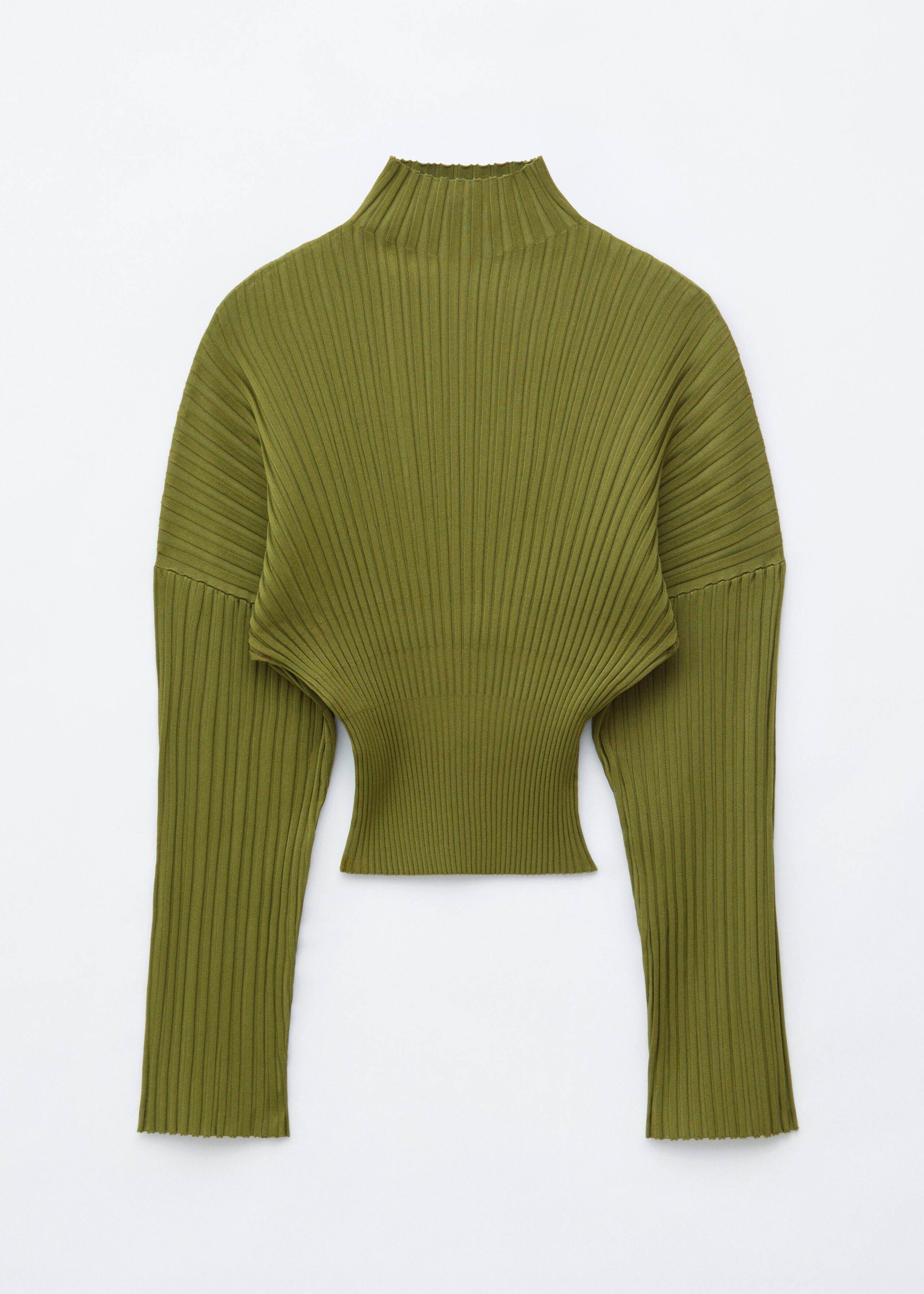 Ribbed Mock-Neck Jumper