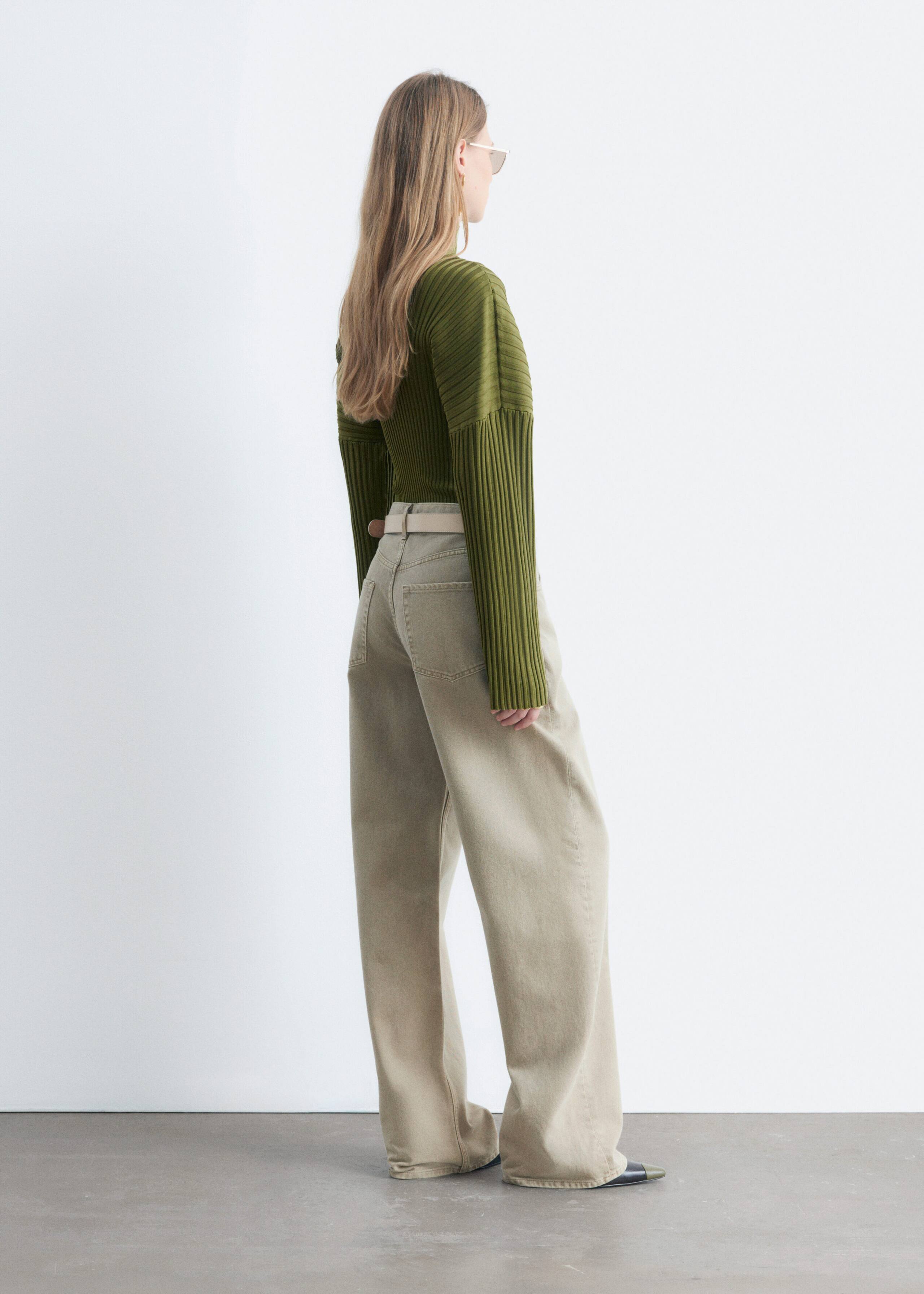 Ribbed Mock-Neck Jumper