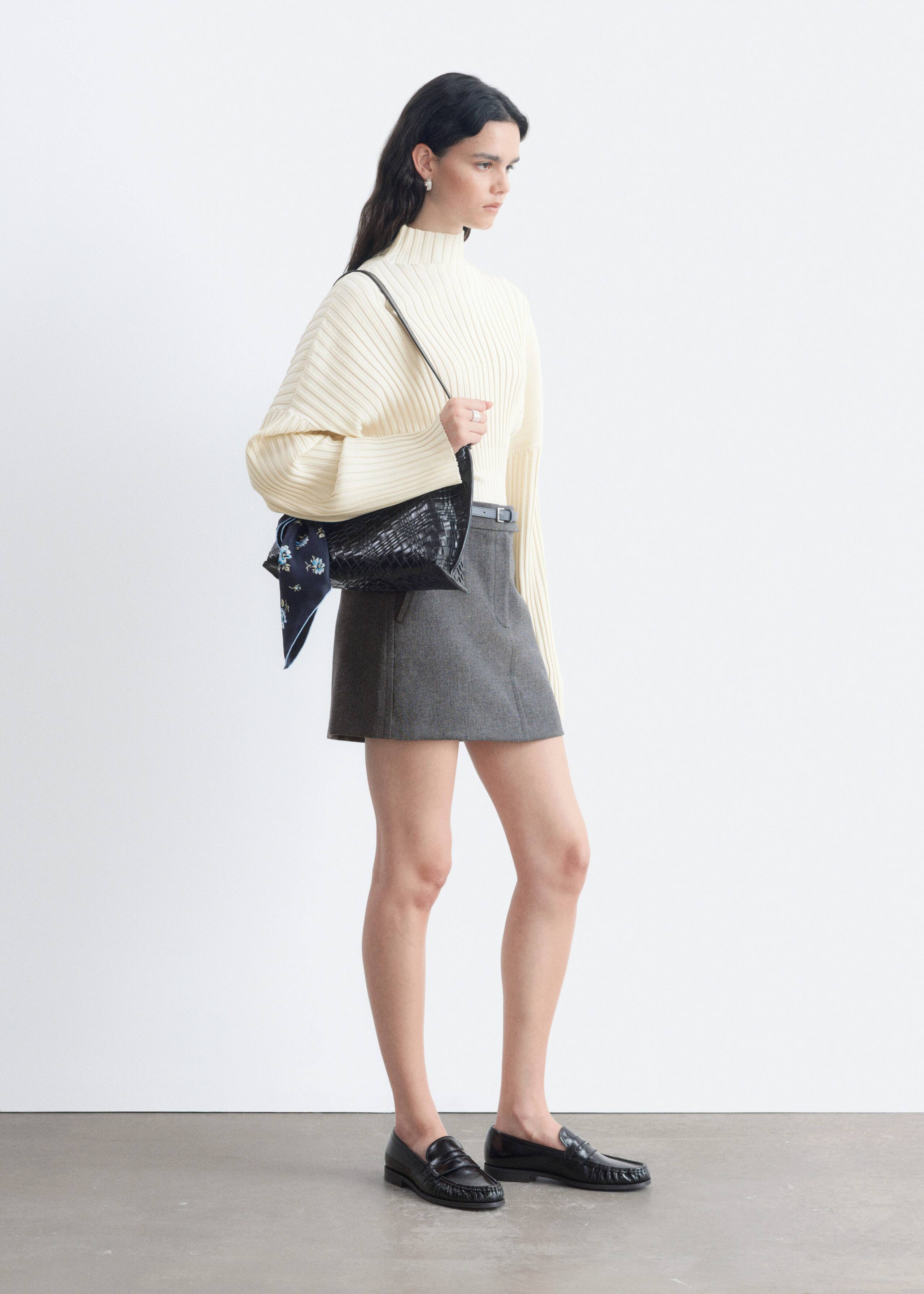 Ribbed Mock-Neck Jumper