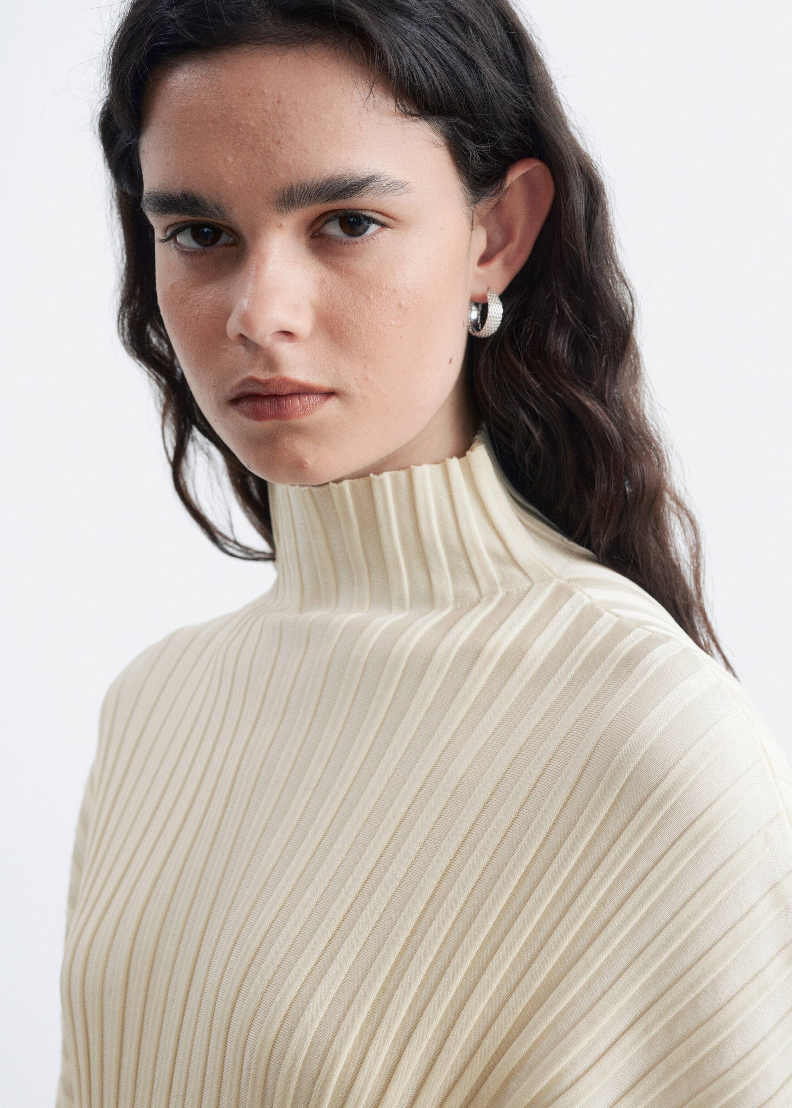 Ribbed Mock-Neck Jumper