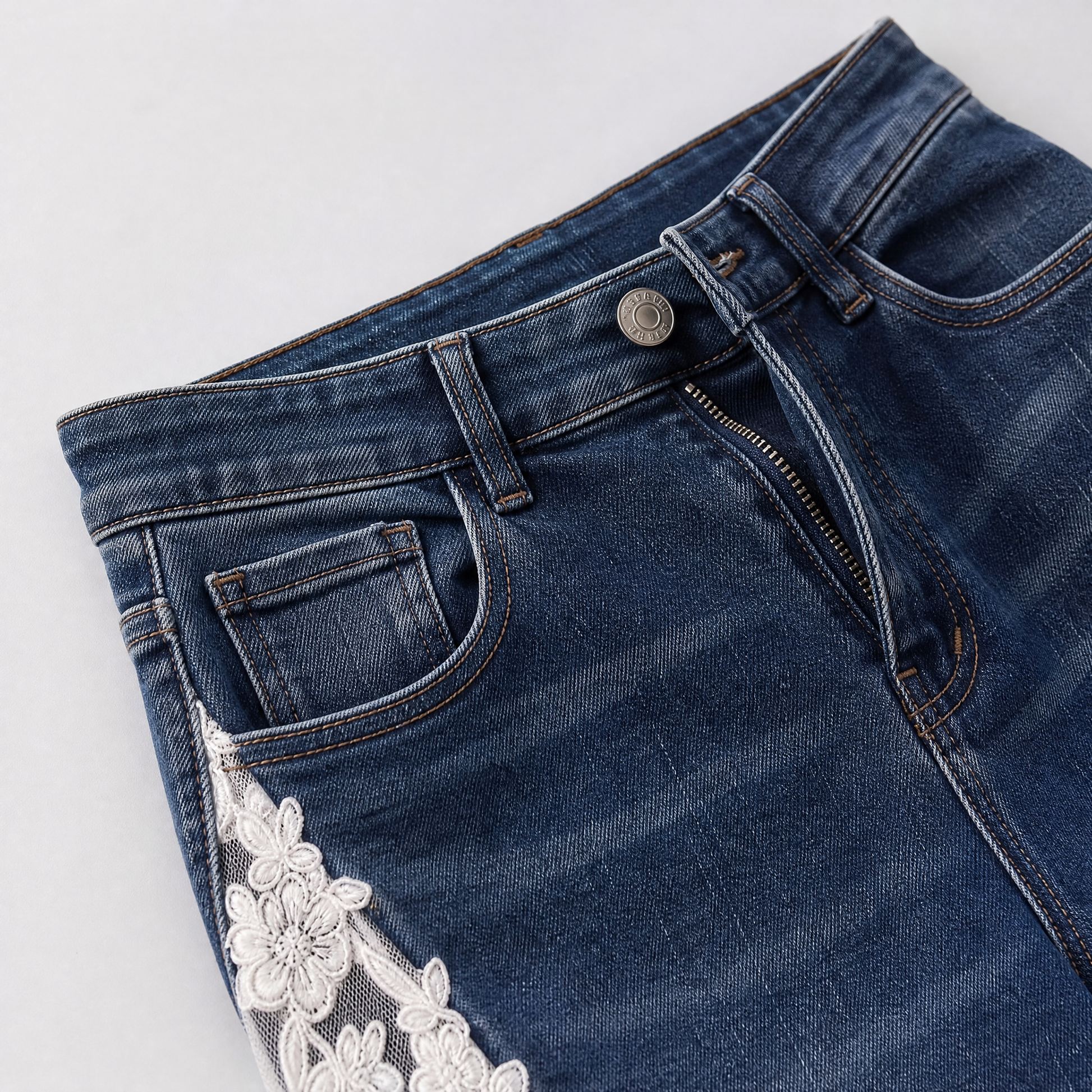  Western Floral Lace Jeans