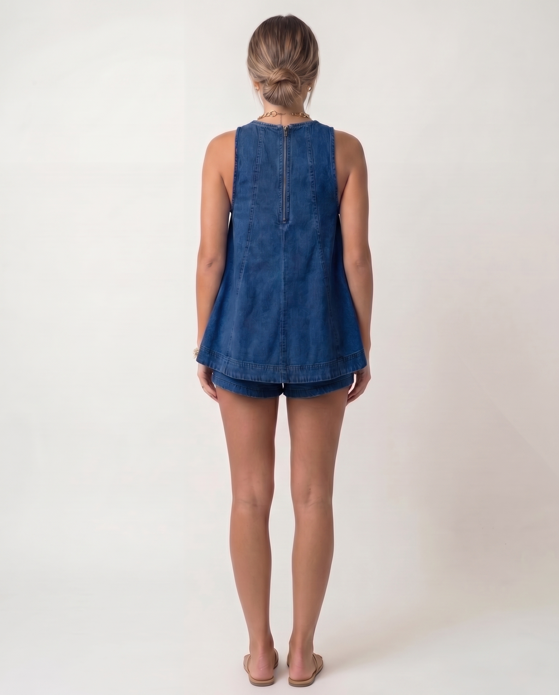 Denim Two-Piece Set-Midnight Denim