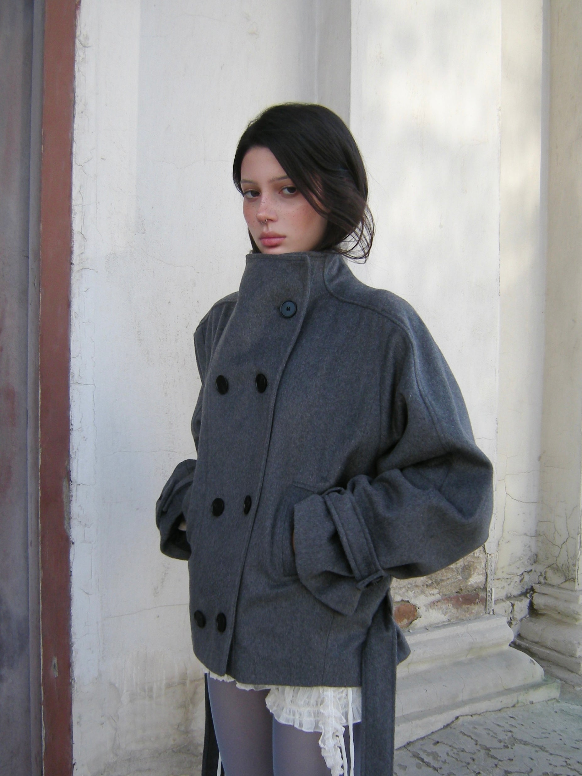 BLACK WOOL COAT