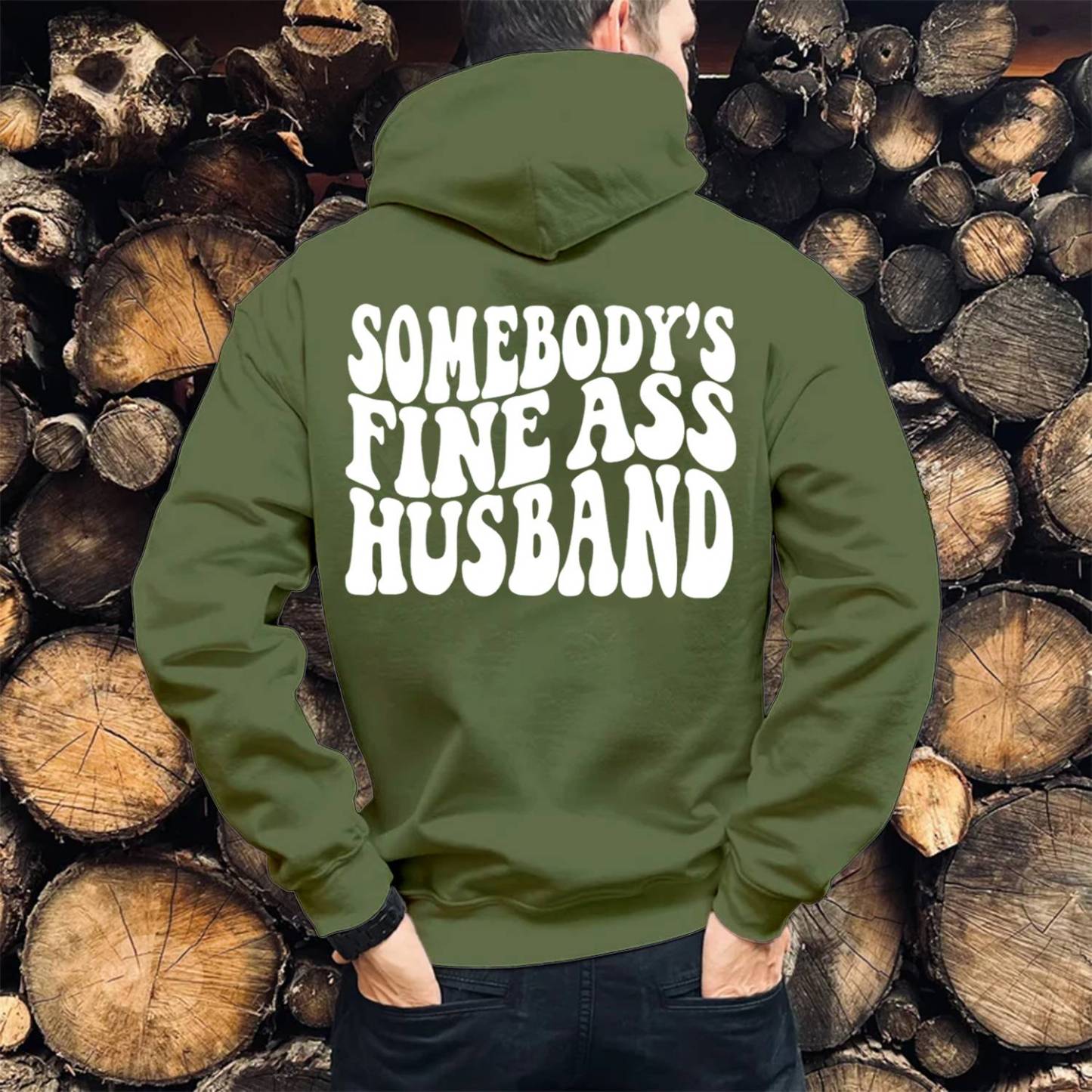 Somebody's Fine Ass Husband Print Casual Hoodie