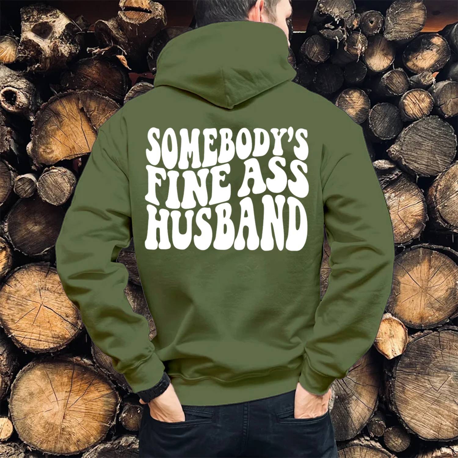 Somebody's Fine Ass Husband Print Casual Hoodie