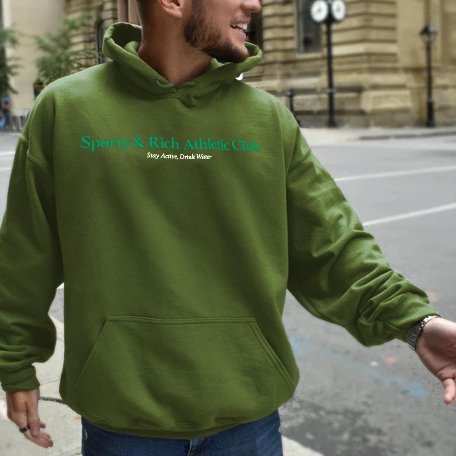 Sporty & Rich Athletic Club Print Casual Hoodie