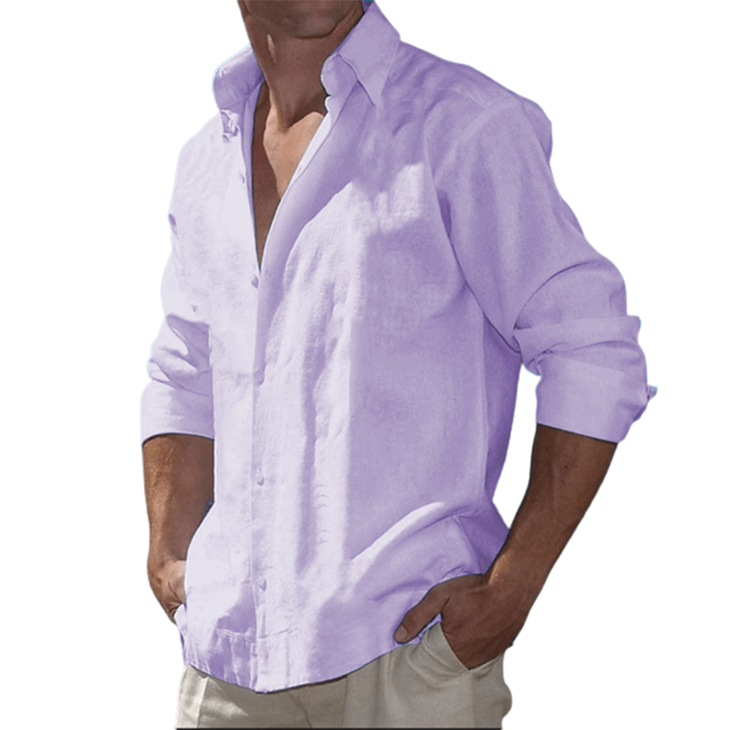 Men's Cotton Casual Long Sleeve Shirt-Buy 2 Free Shipping