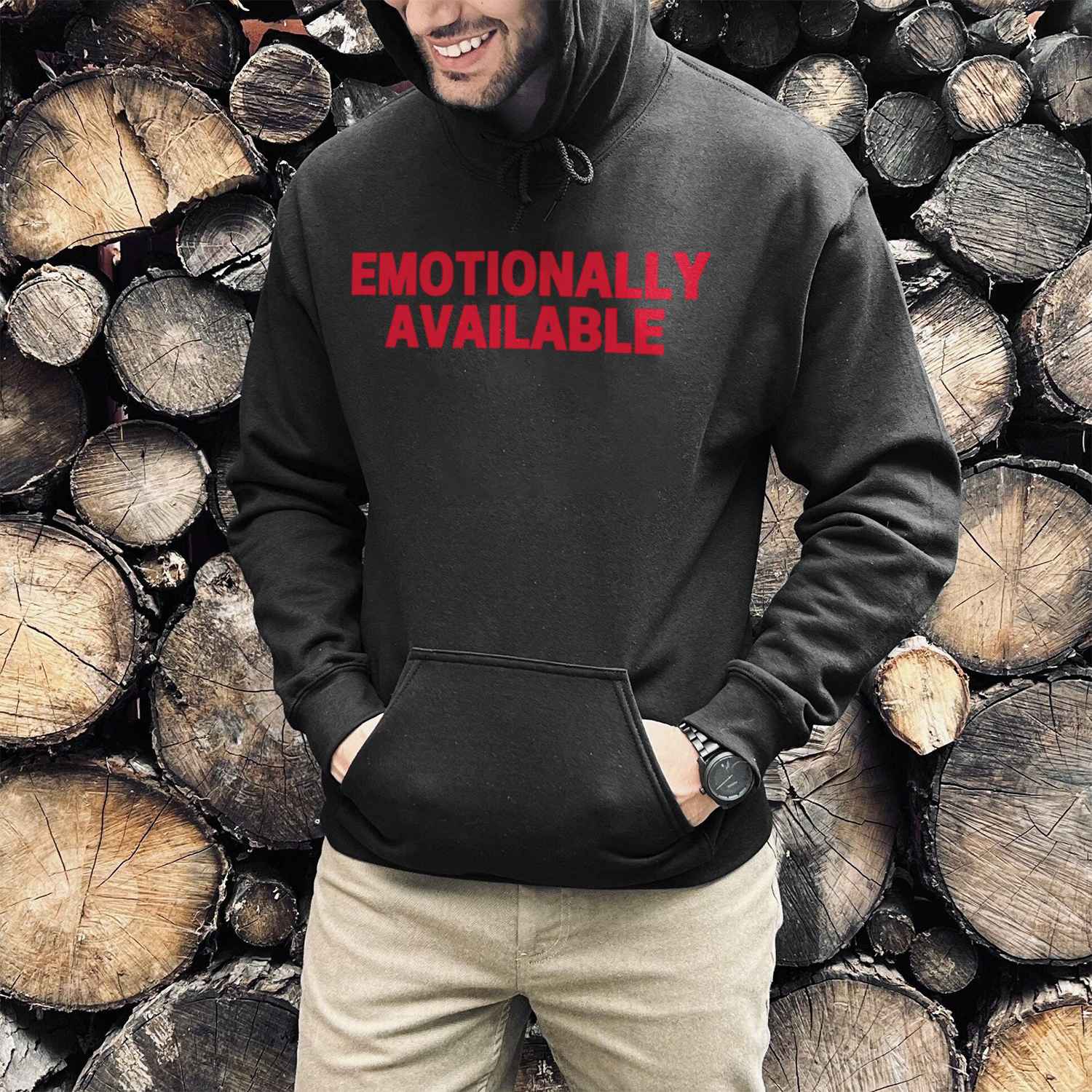 Emotionally Available Print Casual Hoodie